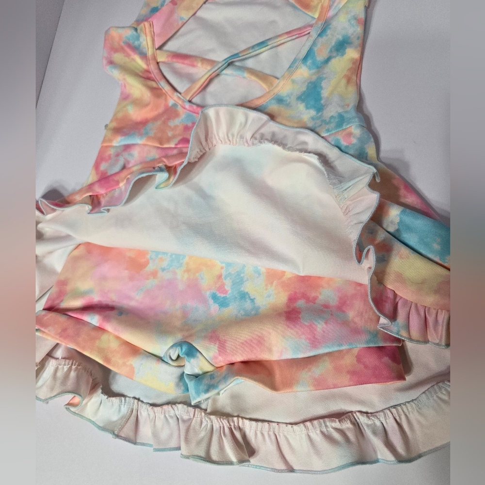 Caden Lane Pastel Tie-Dye Cloudactive Candy Clouds Active Dress 7/8 Toddler - Picture 4 of 5